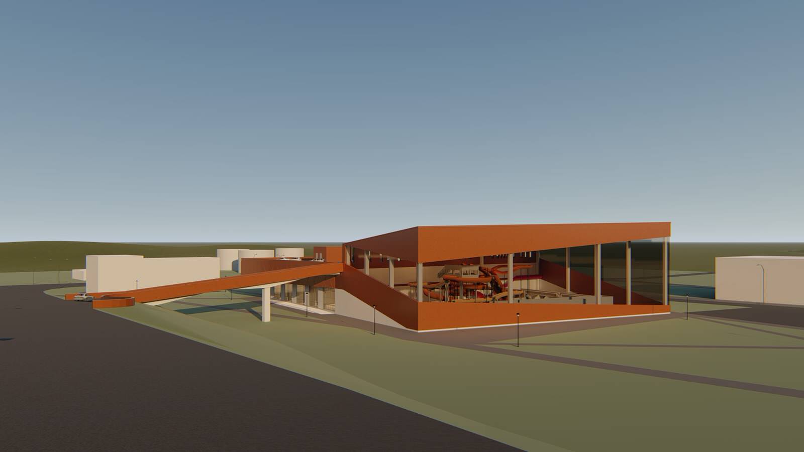 Проект здания аквапарка в Смоленске по ул. Кашена