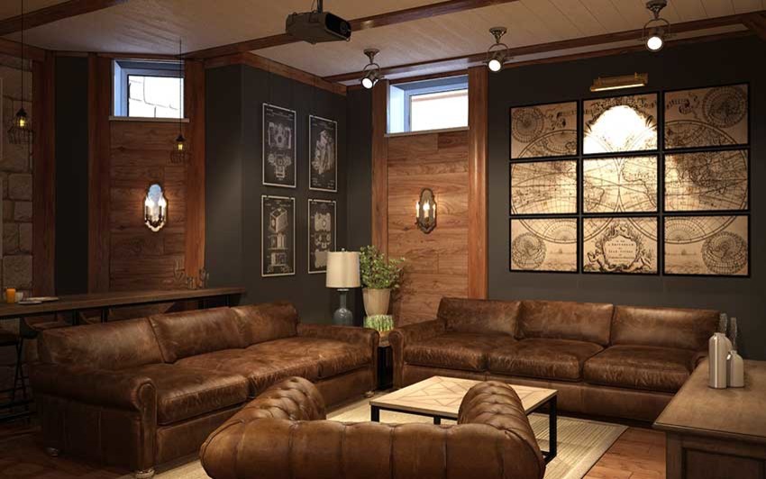 Дизайн-проект бильярдной комнаты от «Strekoza Design»