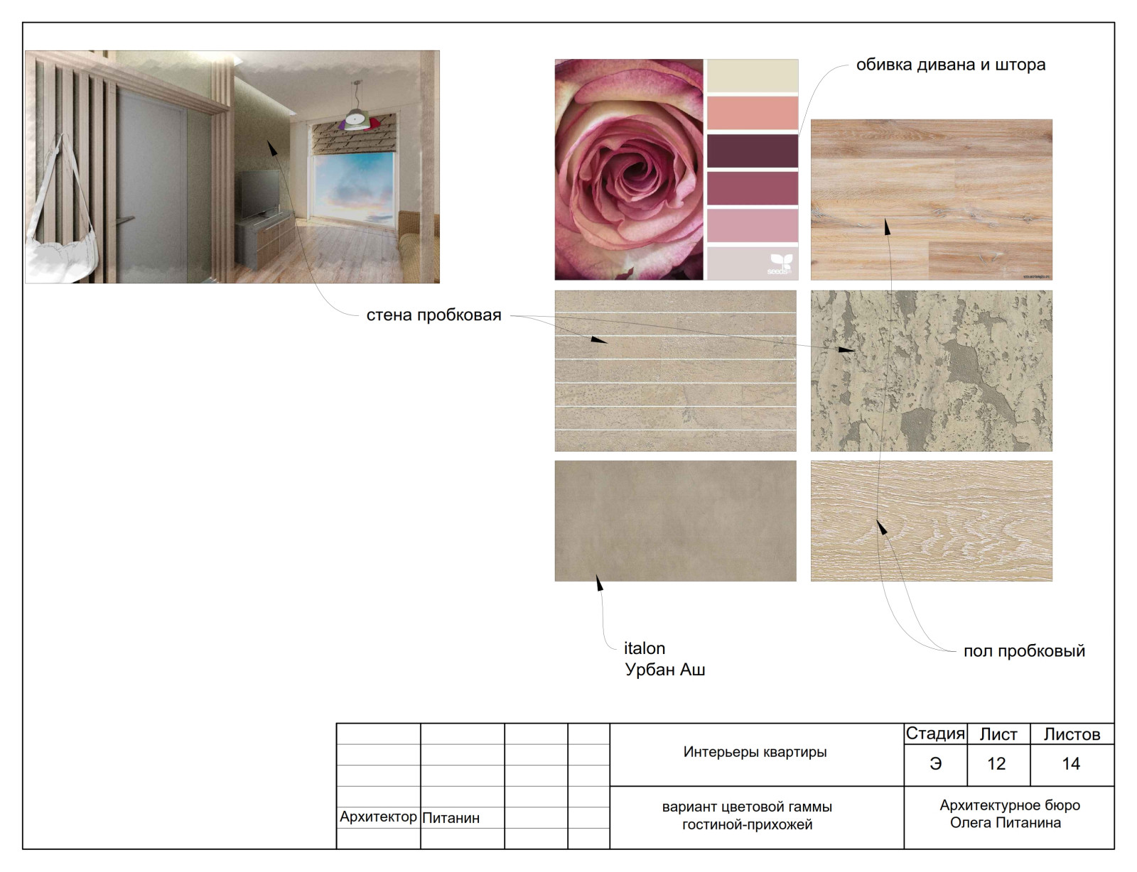 Эскизный проект квартиры в Москве