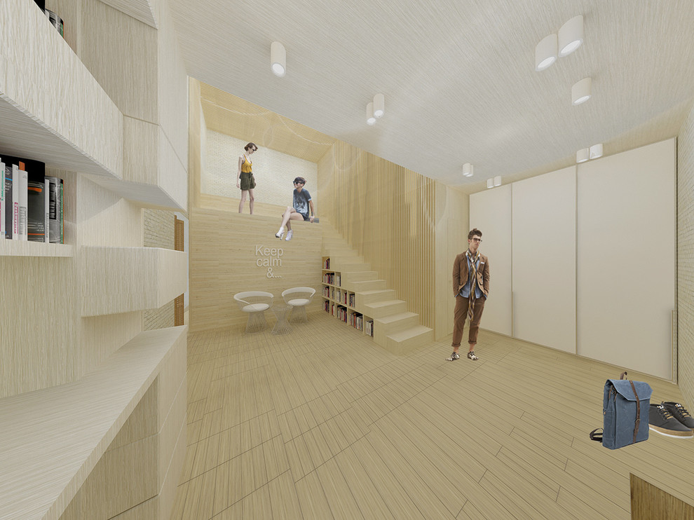 Лофт с лестницей – кинозалом