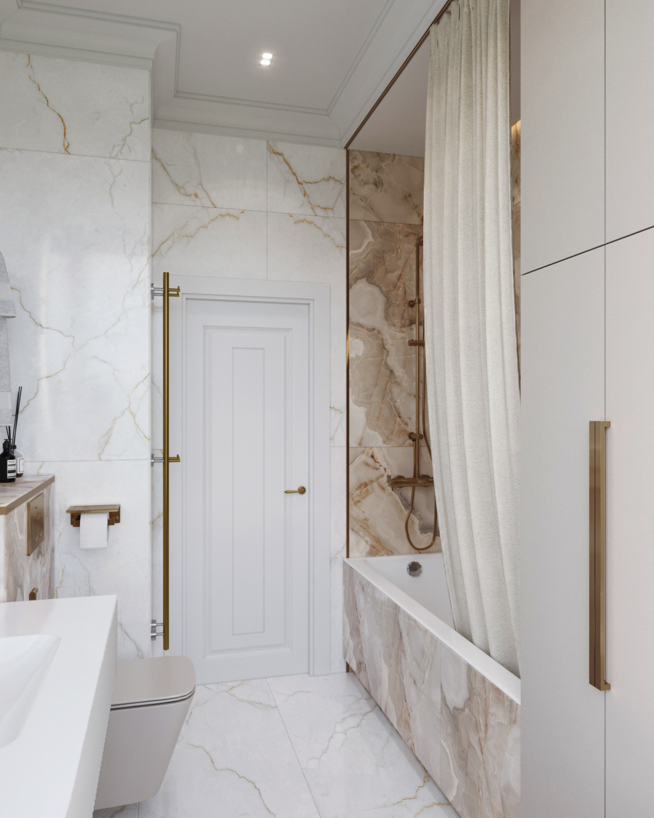 Ванная с окном в проекте квартиры