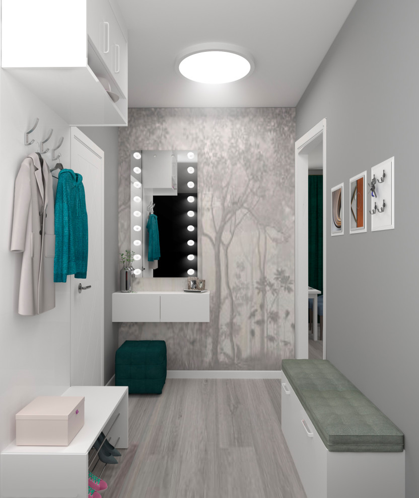 Трехкомнатная монохромная квартира для семьи с двумя дочками.