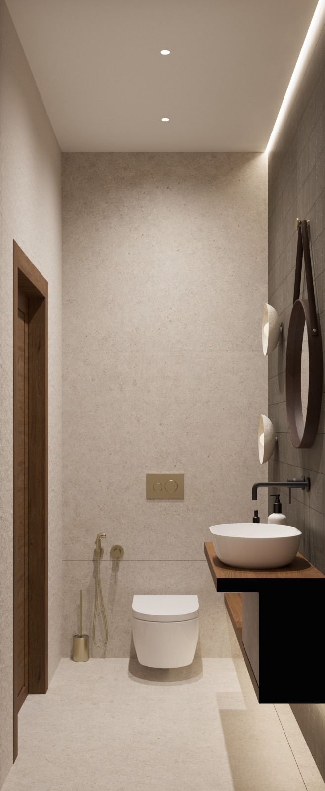 Проект квартиры в Москве, стиль ваби-саби