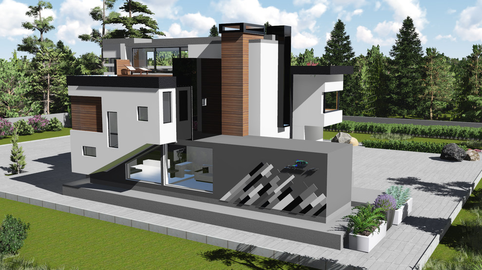 коттедж в современном стиле. Японские мотивы. (scape house)