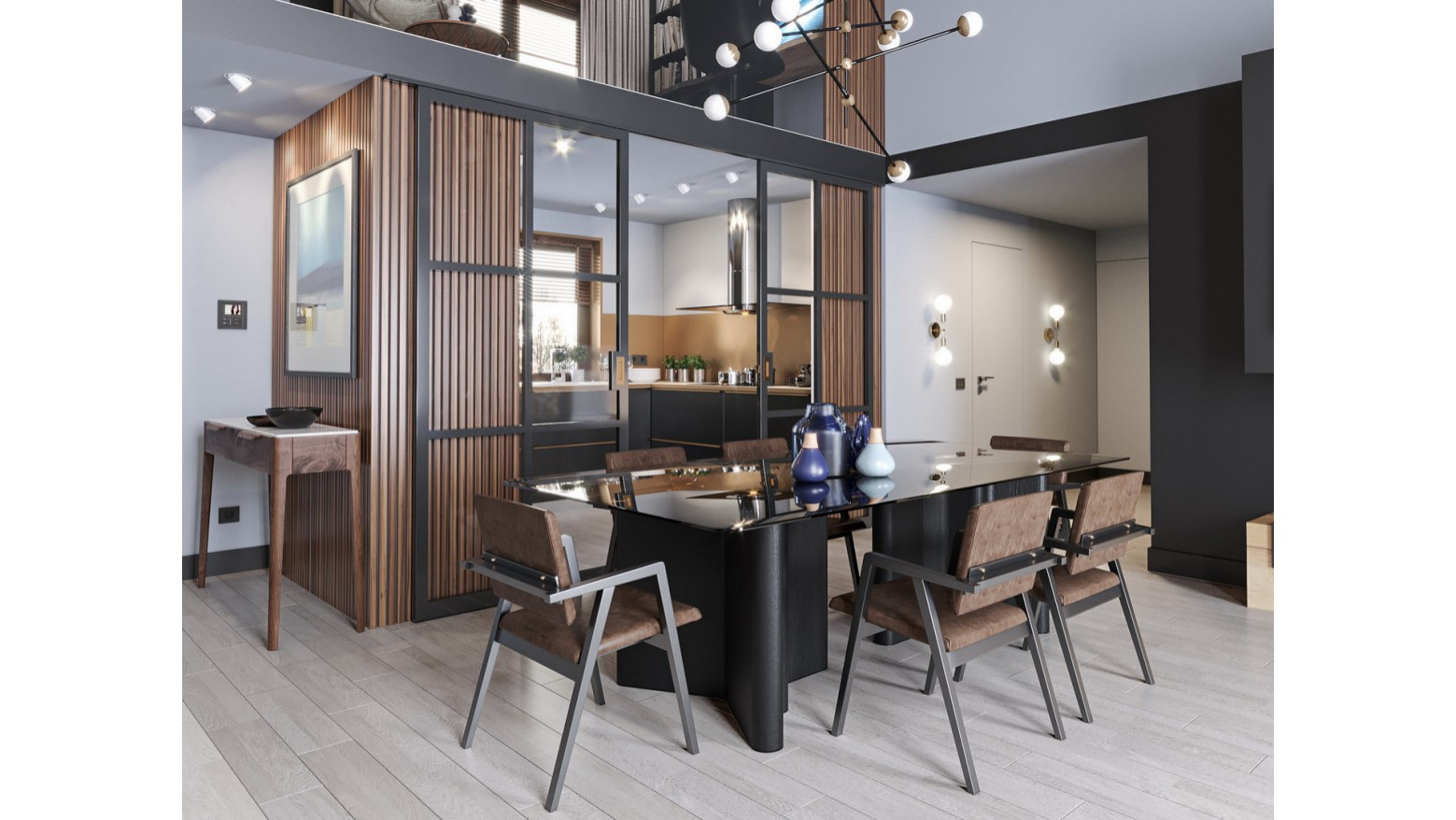 Для дружной семьи. Дизайн-проект интерьера двухэтажного частного дома.