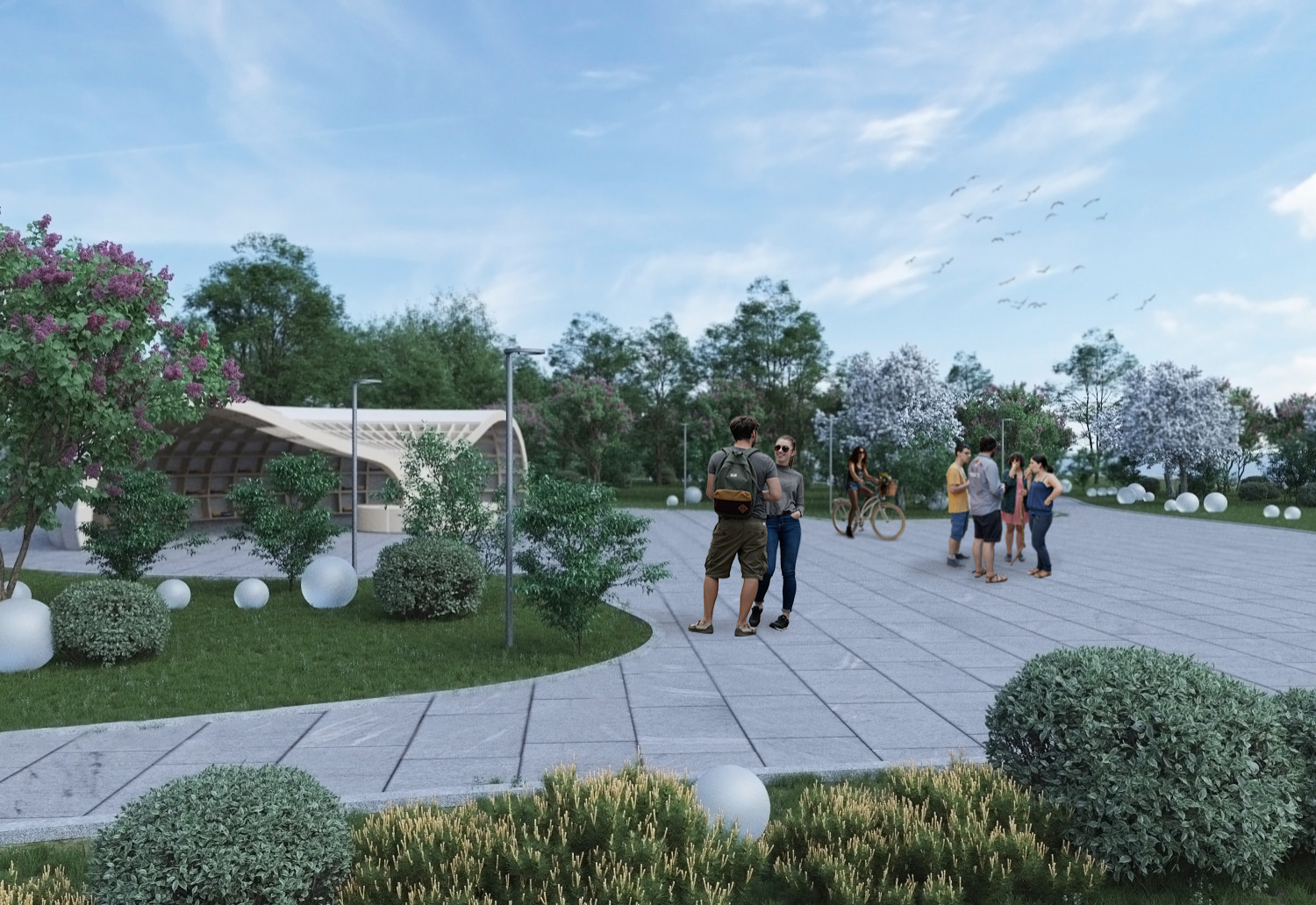 Визуализация & Ландшафтный дизайн с оранжерея