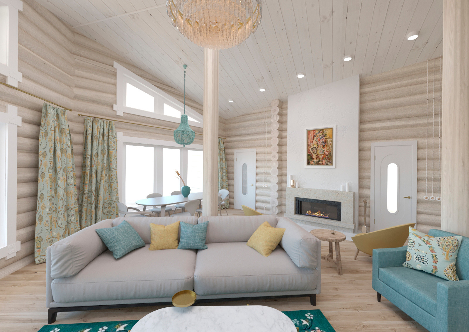 Обложка проекта: Дизайн интерьера в доме-срубе