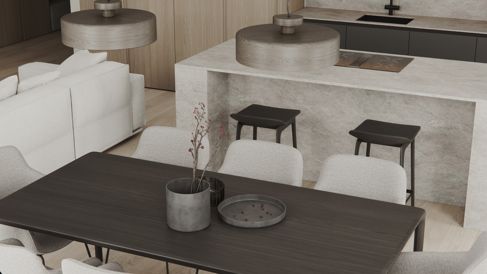 Квартира 144,8 m в стиле современный минимализм