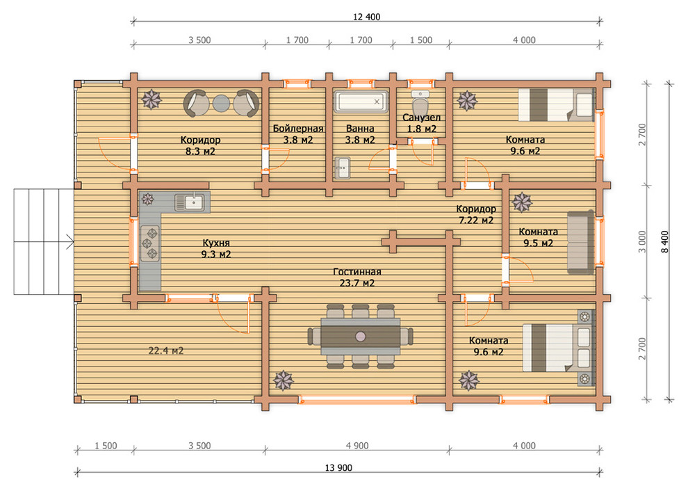 Дом из профилированного бруса "Солнечногорск"