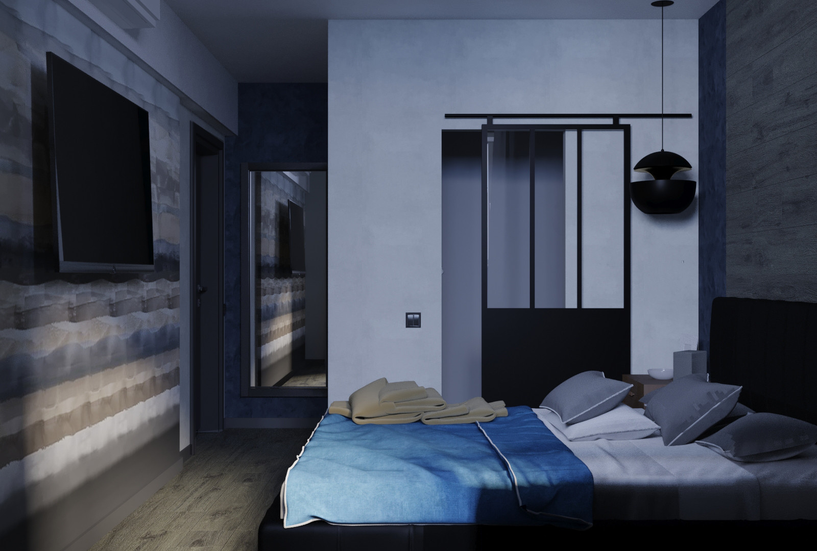 Проект с черными ванными комнатами