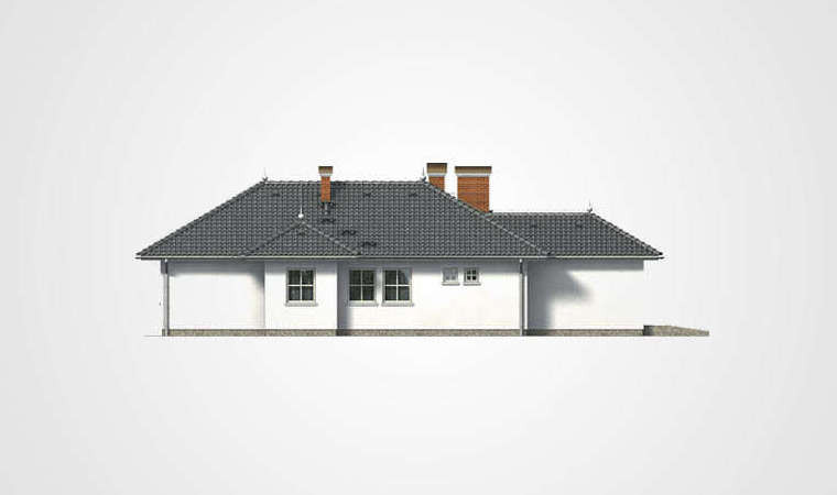 Проект одноэтажного дома с гаражом - 154 кв.м. (3 просторные спальни).