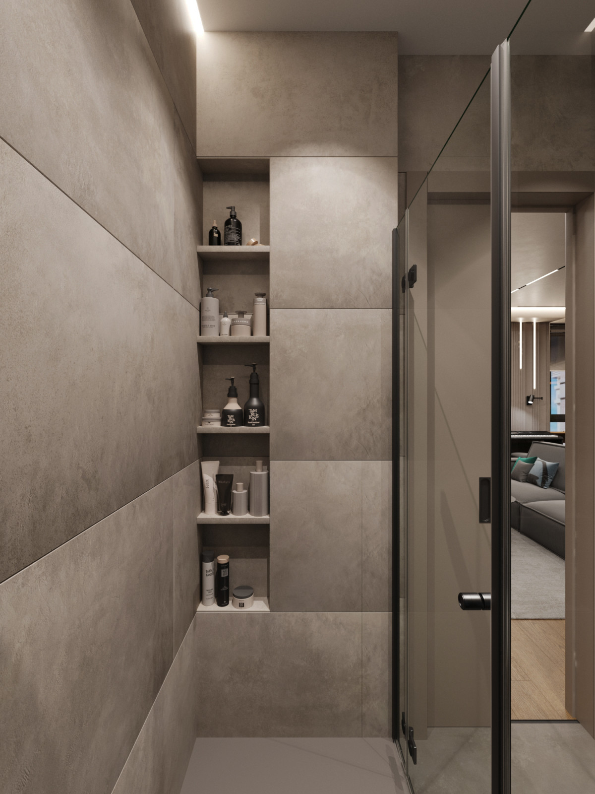 Дизайн-проект квартиры в темно серых тонах