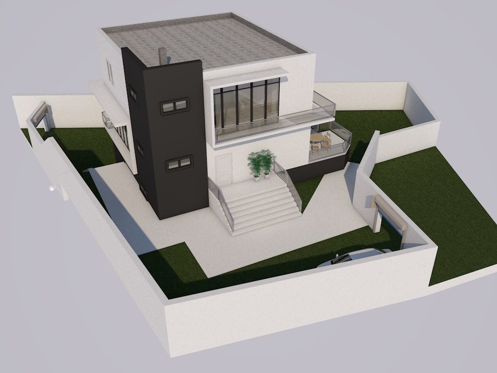 Двухэтажный дом в современном стиле