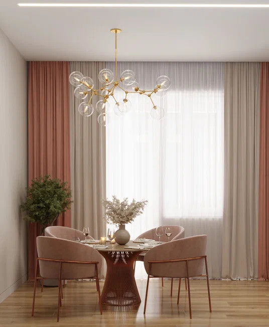 Яркий дизайн квартиры для пары в возрасте с элементами классики