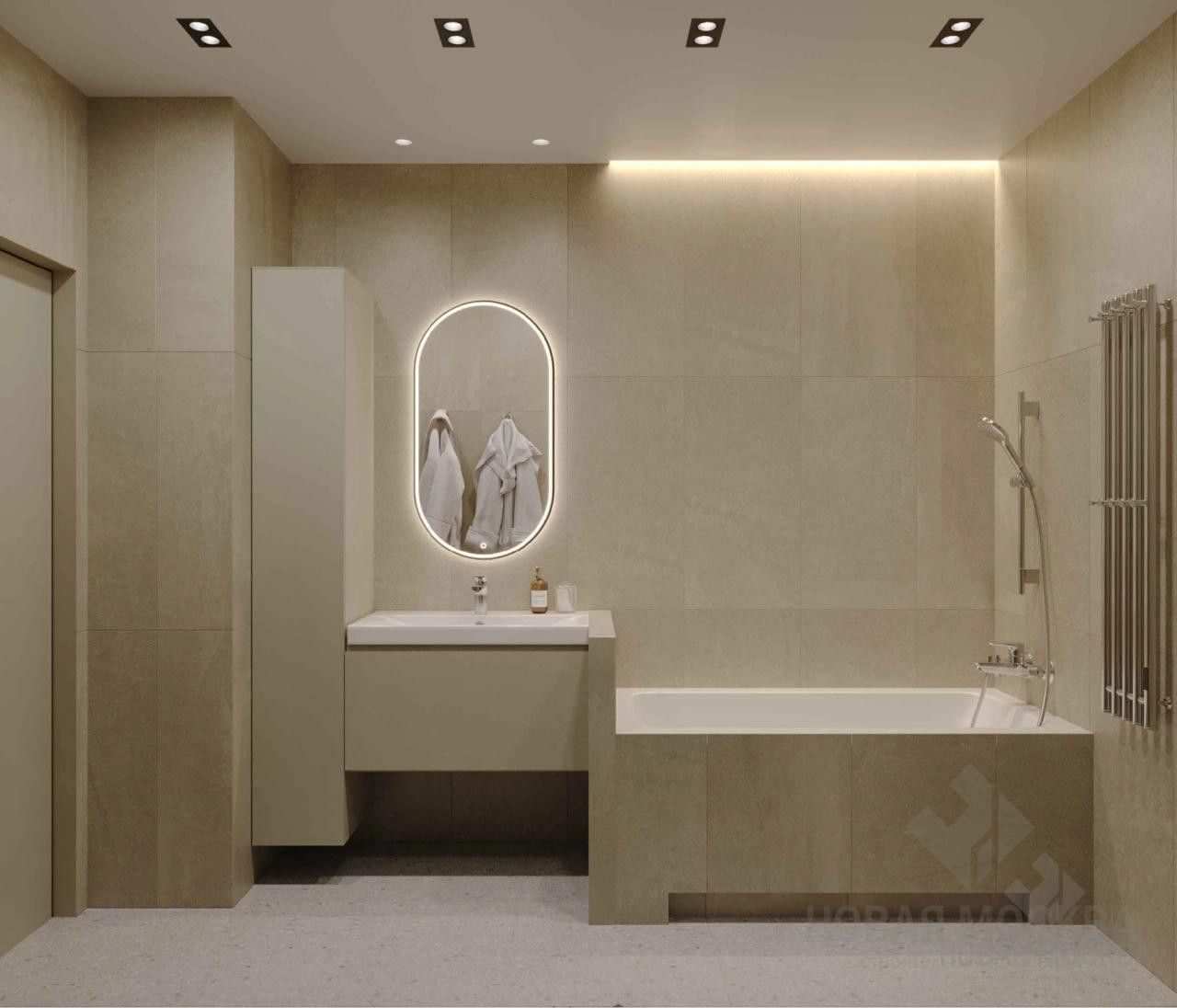 Дизайн-проект санузла 6,2 кв.м в квартире на Пестовском переулке