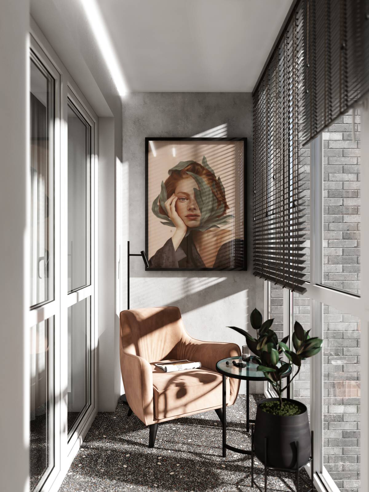 Балконы в элегантной квартире на улице Мельникайте (г.Тюмень)