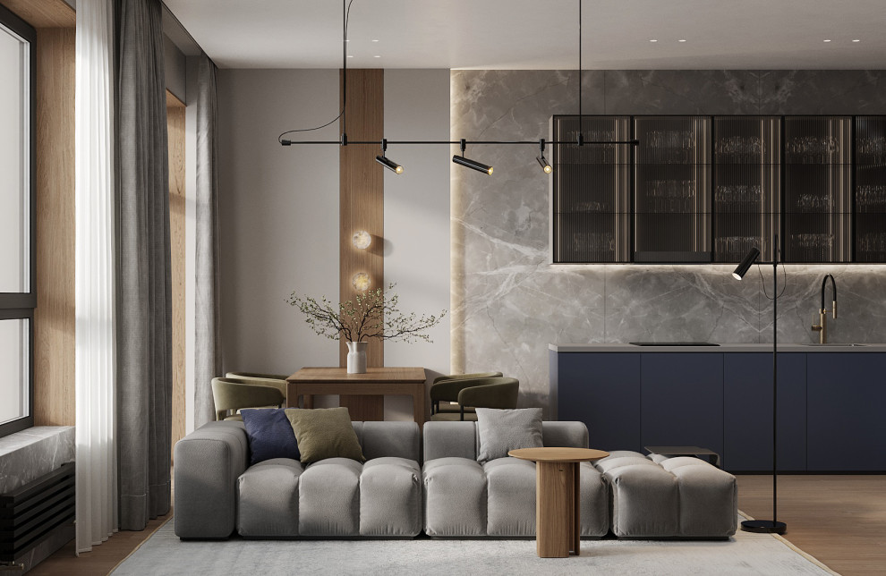 Брутальный интерьер квартиры 85 кв.м. в Москве. Проект