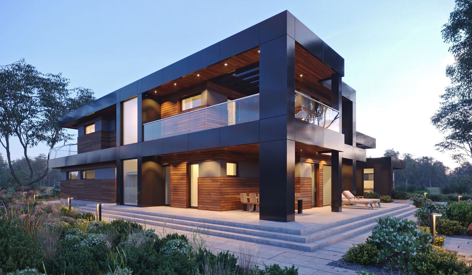 Проект с плоской кровлей 522 м2