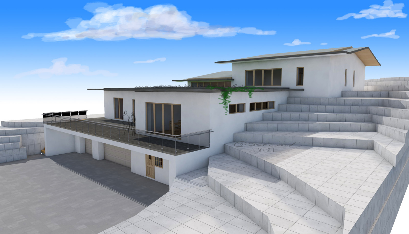 Обложка проекта: Концепт проект дома на склоне