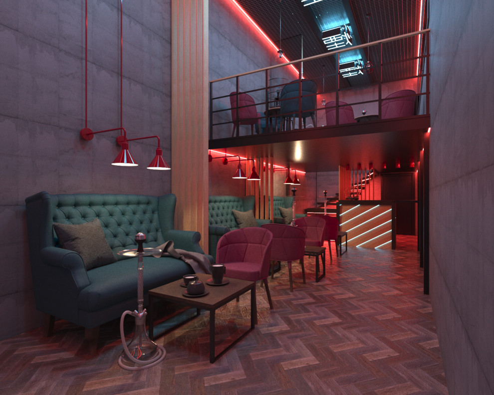 Дизайн интерьера кальянной "MANTIS" в г.Новосибирске