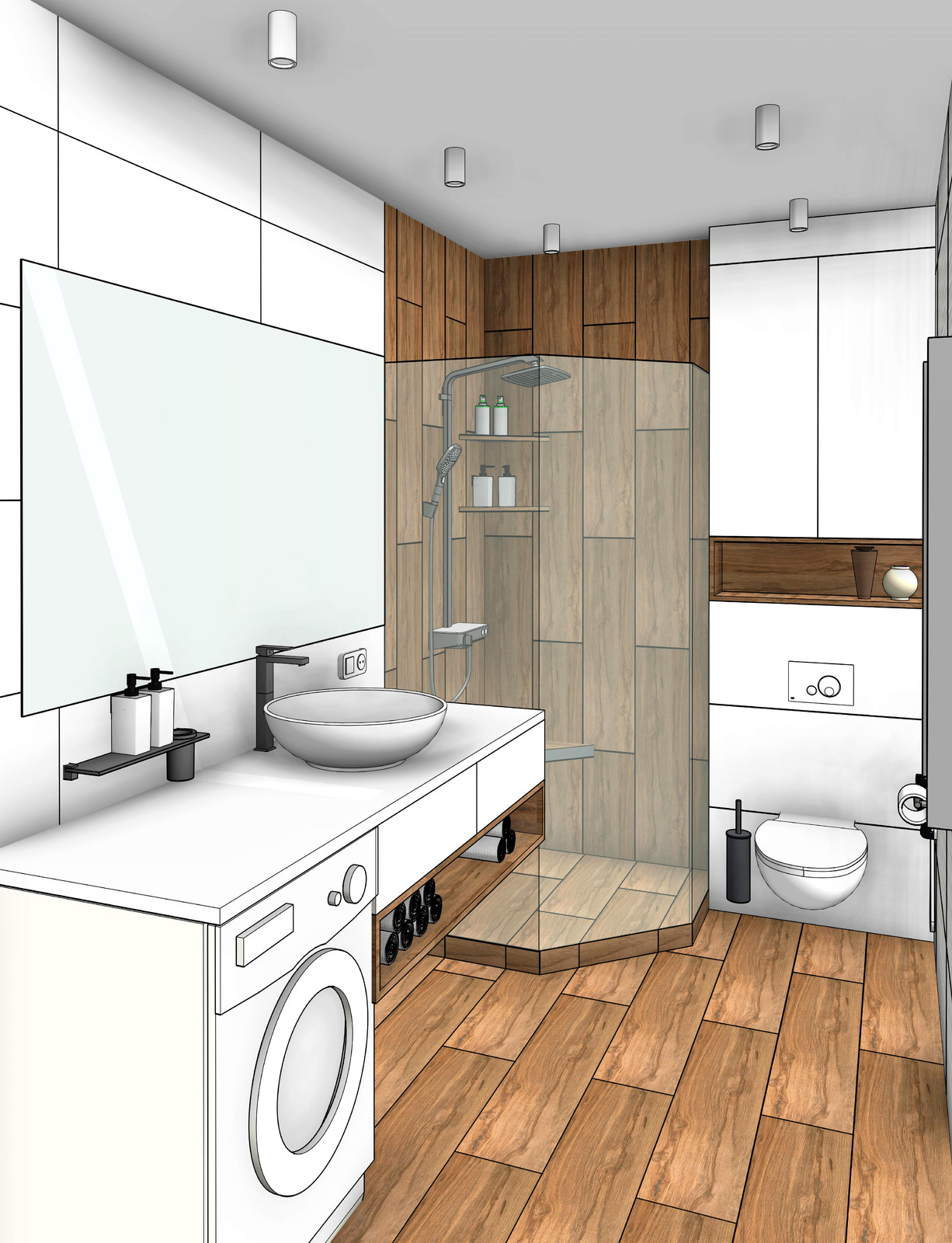 Квартира в новостройке для молодой семьи (дизайн в графике)