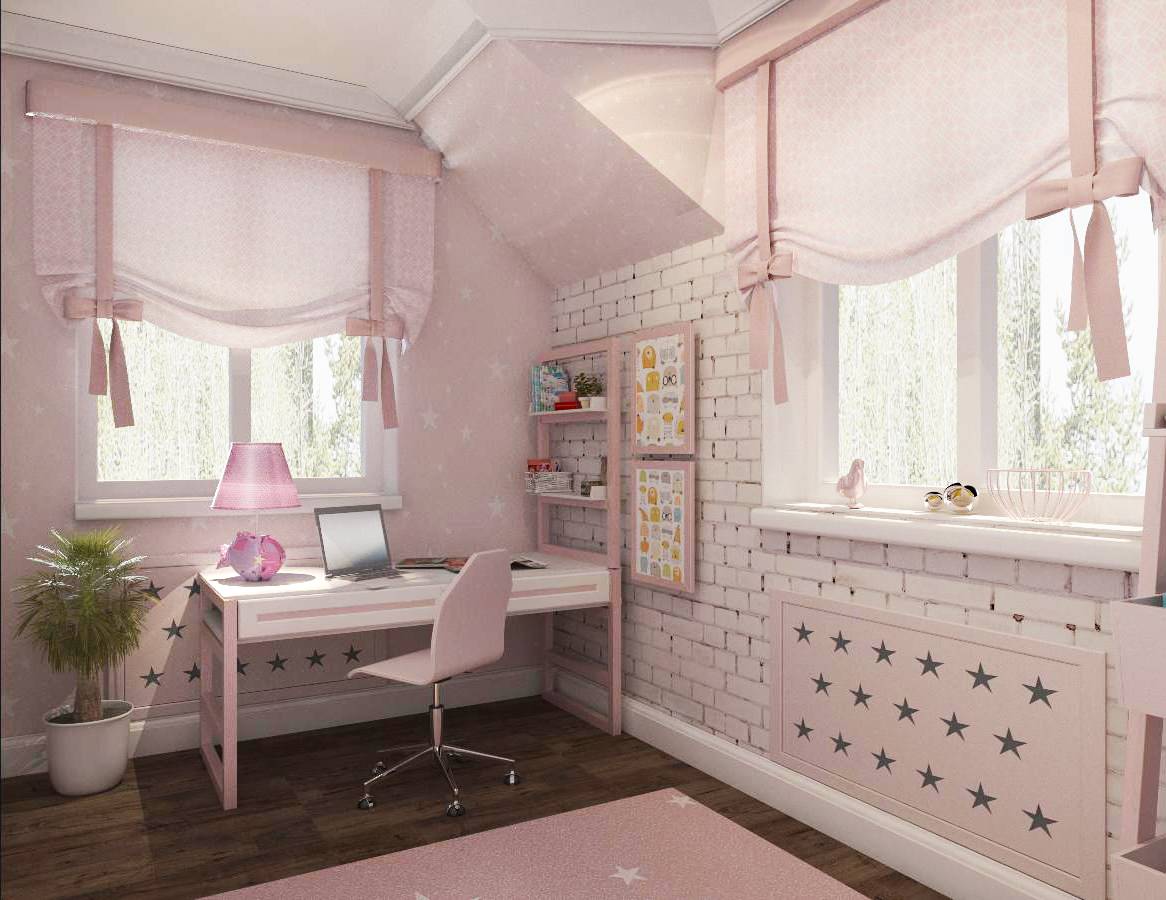 дестские комнаты в мансардных помещениях