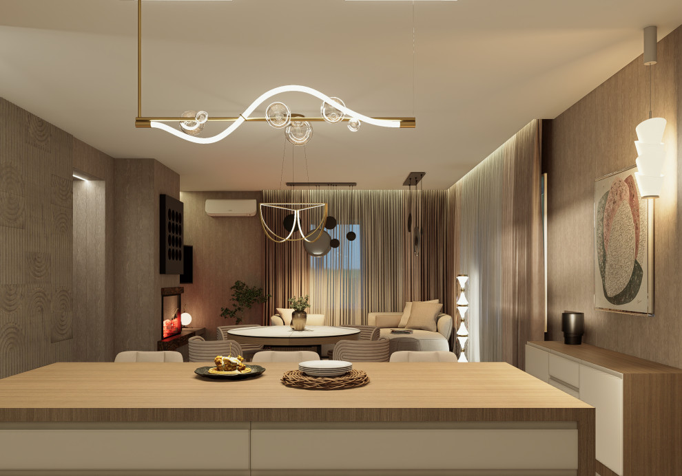 Коттеджный поселок "Самарский", кухня-гостиная