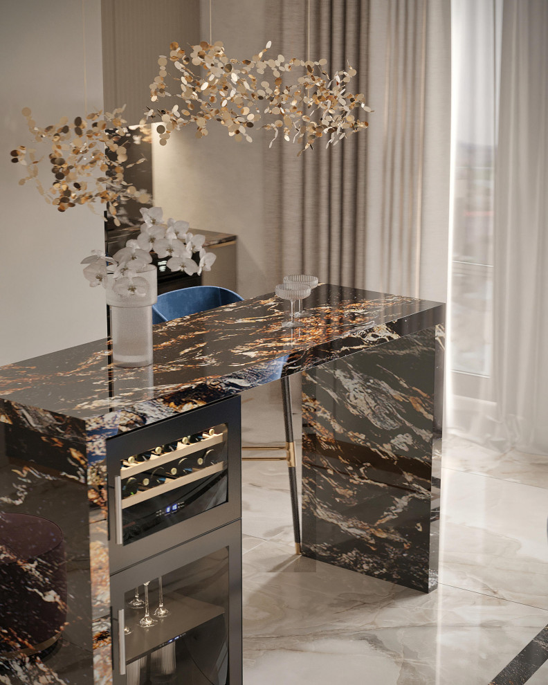 Роскошный дизайн квартиры в стиле современная классика в ЖК "Квартал Лахта парк"