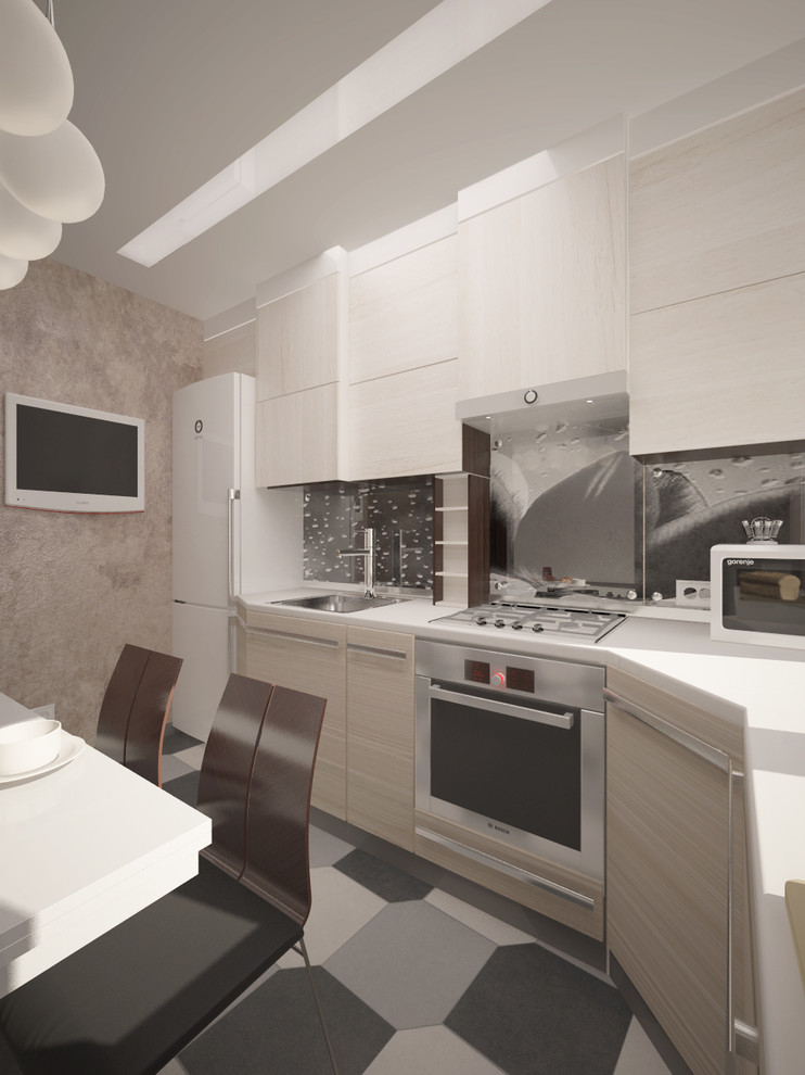 Кухня в серо-коричневых тонах