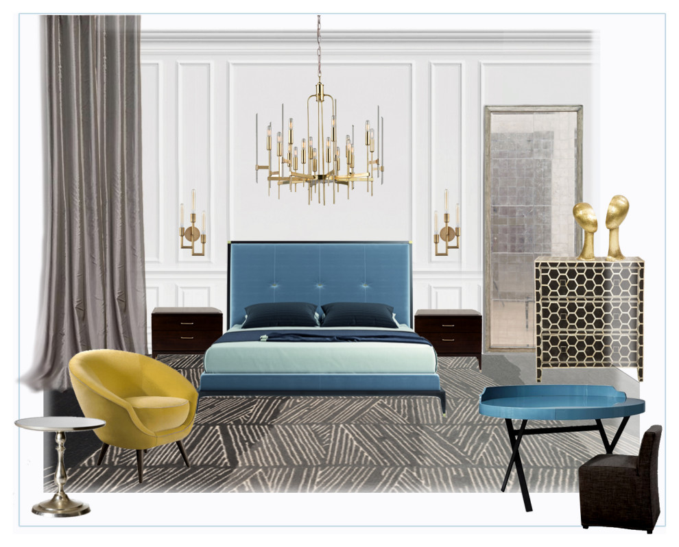 Коллаж гостиной в Ар-Деко