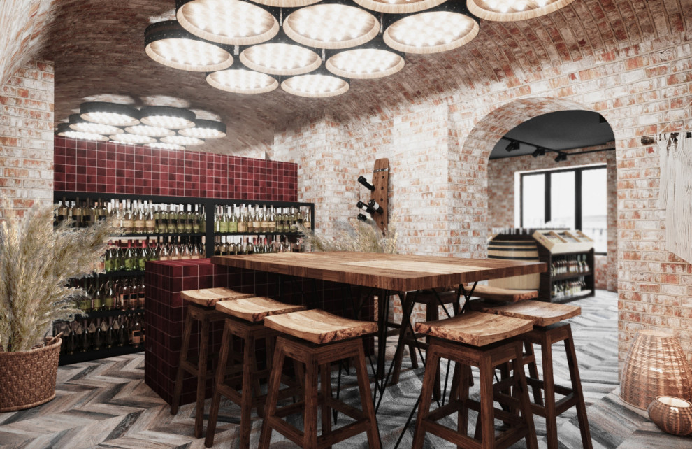 Проект винного бутика с дегустационным залом в стиле Рустик