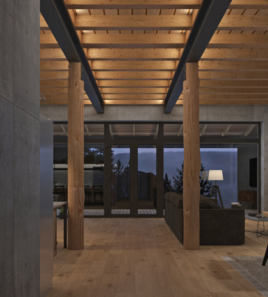 Дизайн-проект интерьера загородного дома (из бруса)