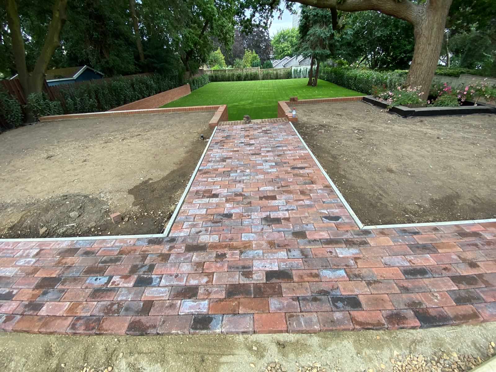 Back garden block paving
