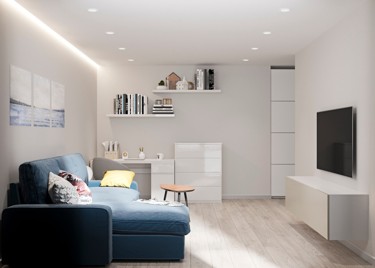 Дизайн двухкомнатной квартиры в кирпичном доме