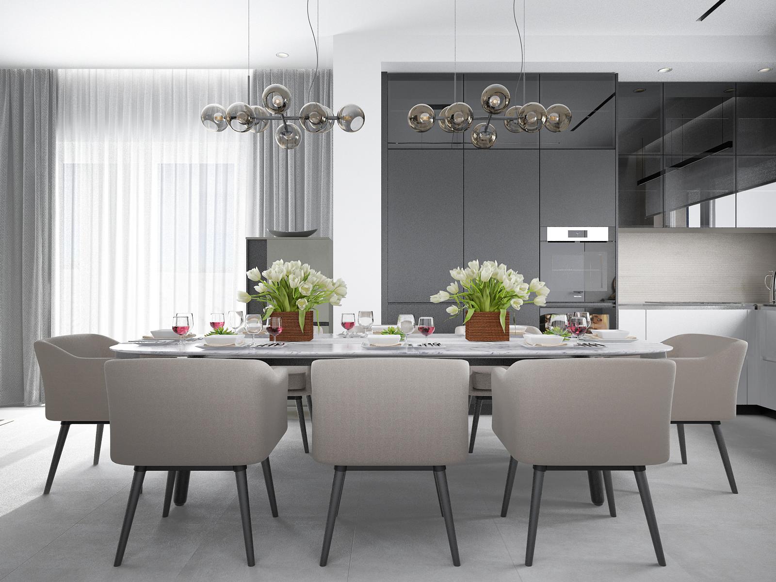 МОНОХРОМ С АКЦЕНТАМИ. Современный графичный интерьер.