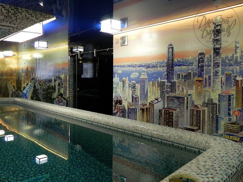 Art Painting of Swimming Pools