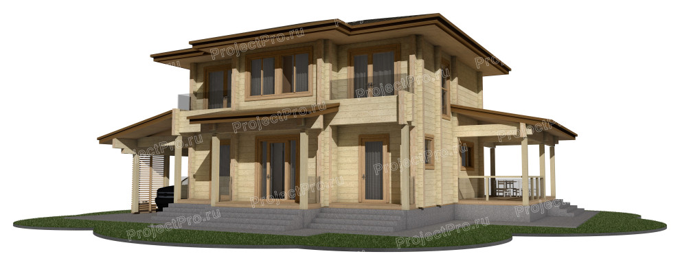 Обложка проекта: G-010. Двухэтажный деревянный жилой дом из клееного бруса
