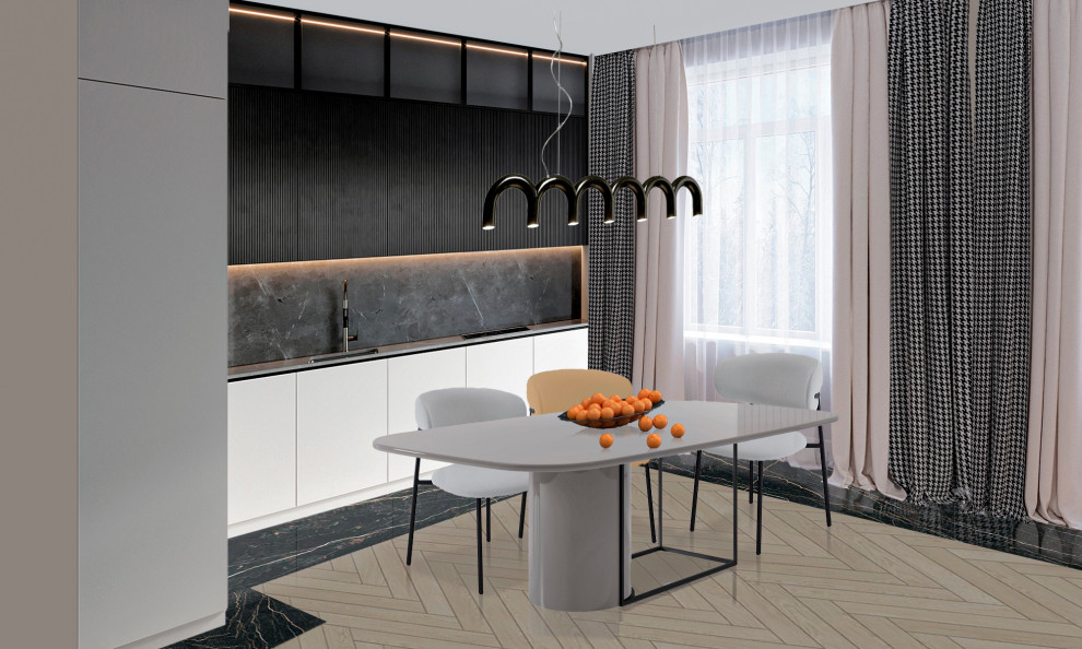 Обложка проекта: Визуализации кухни-гостиной