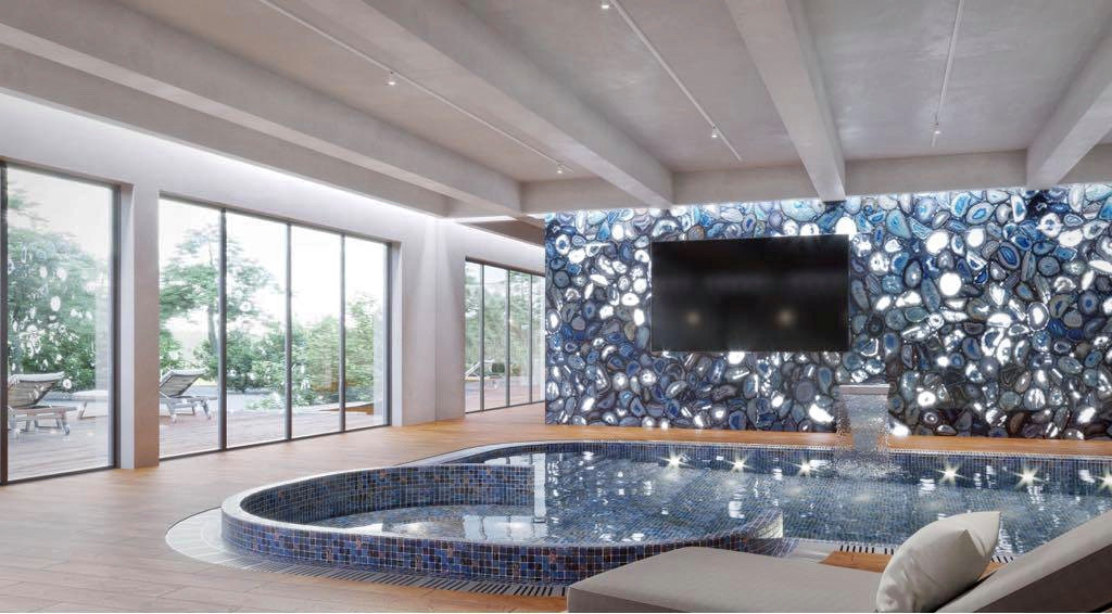 Шале со спа-зоной и бассейном из лафета кедра и бетона