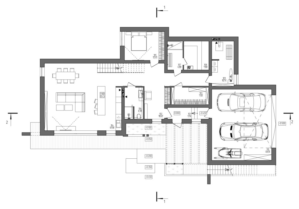 Индивидуальный жилой дом A612 в коттеджном поселке «Алые Паруса»
