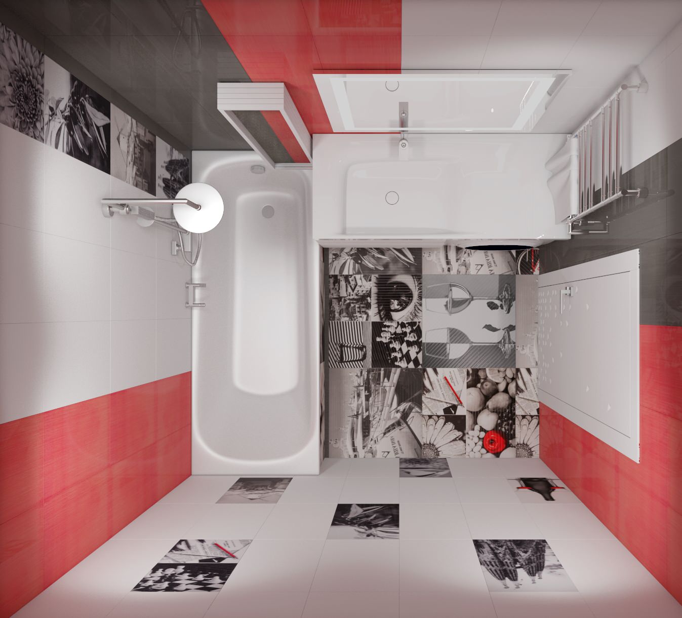 Хай тек в санузлах с плиткой Атем и экостиль с 3 Д панелью в спальне