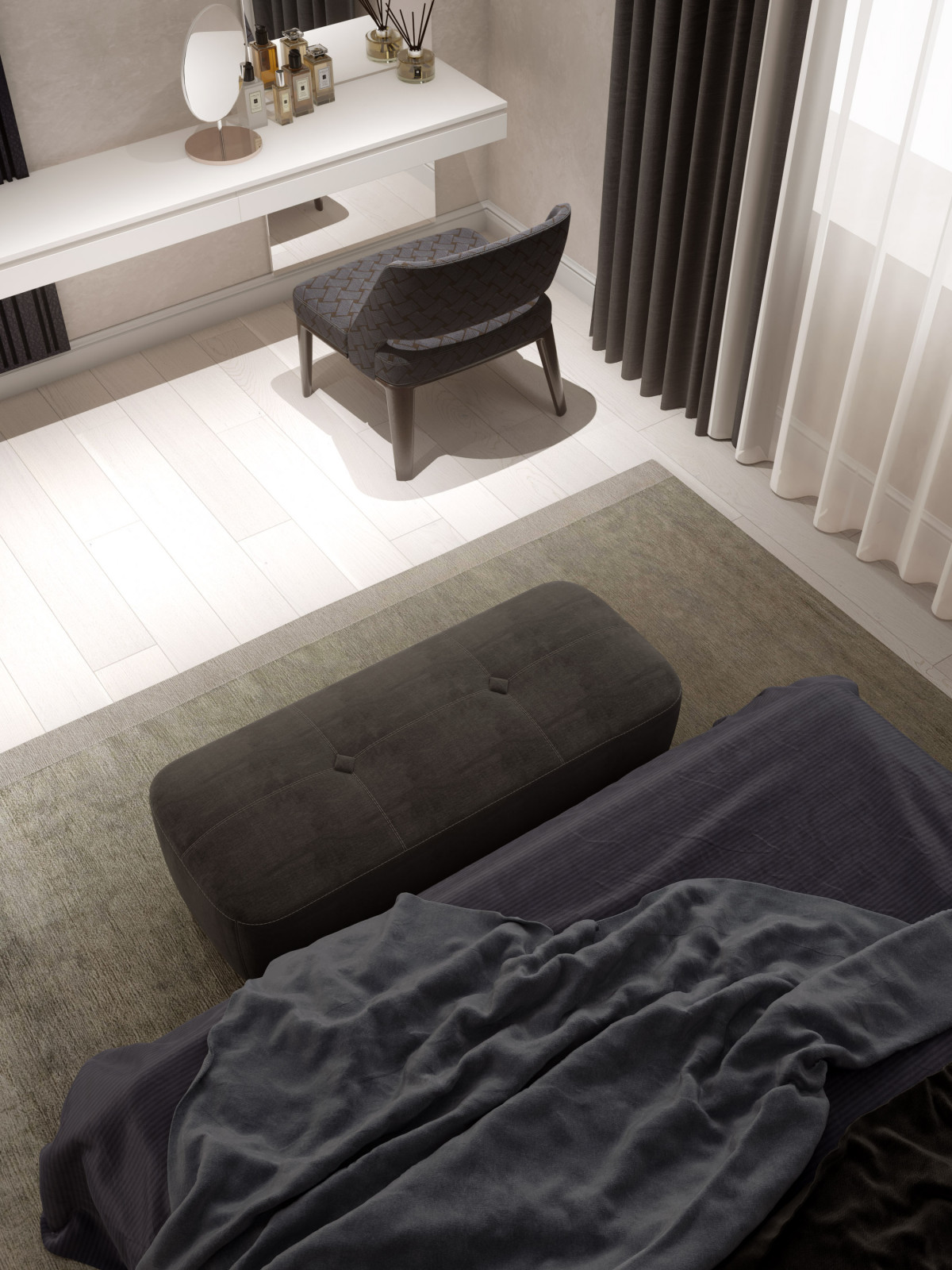 Проект квартиры 180 кв м «Монохром»