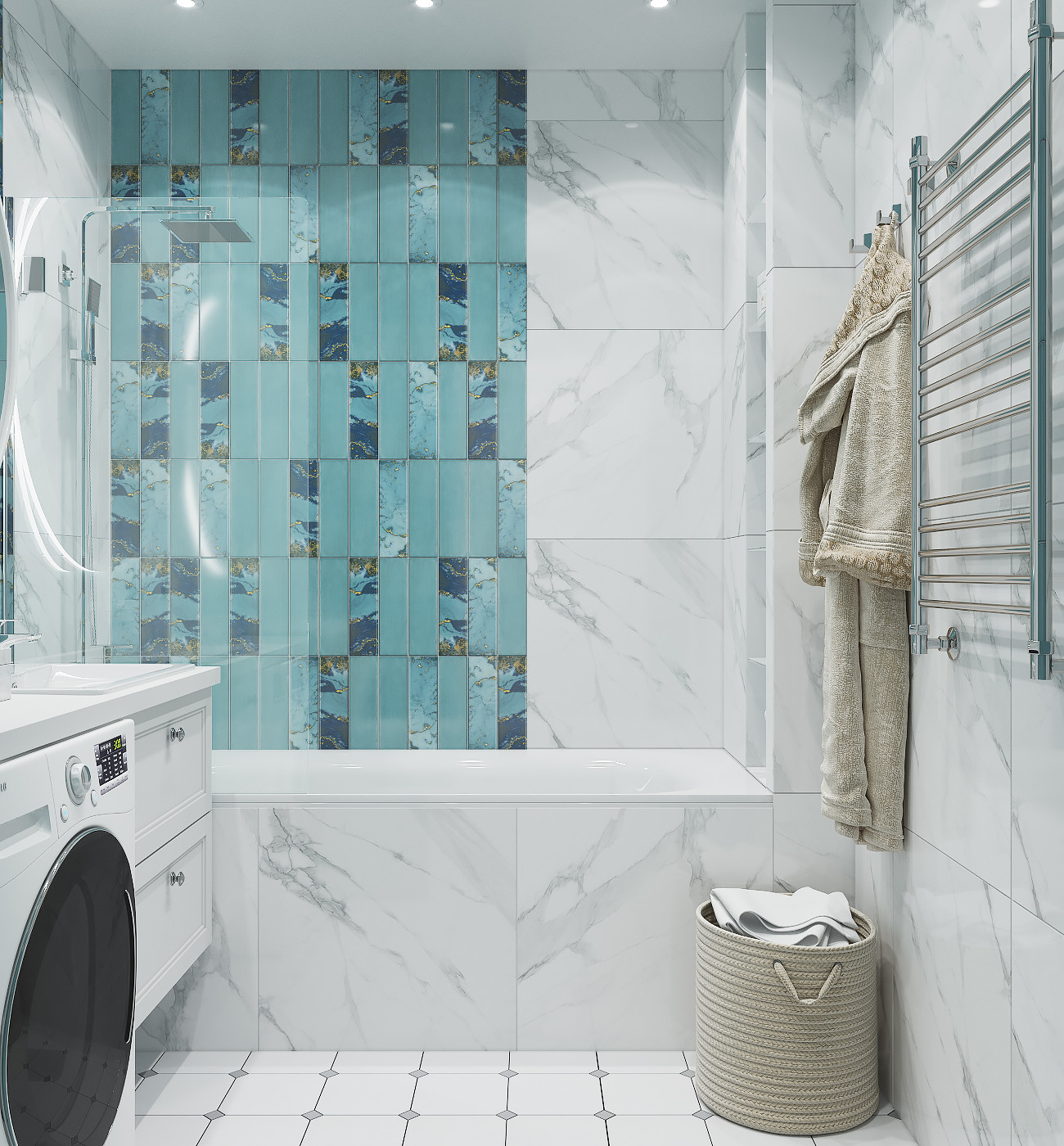 Яркая классика в трехкомнатной квартире