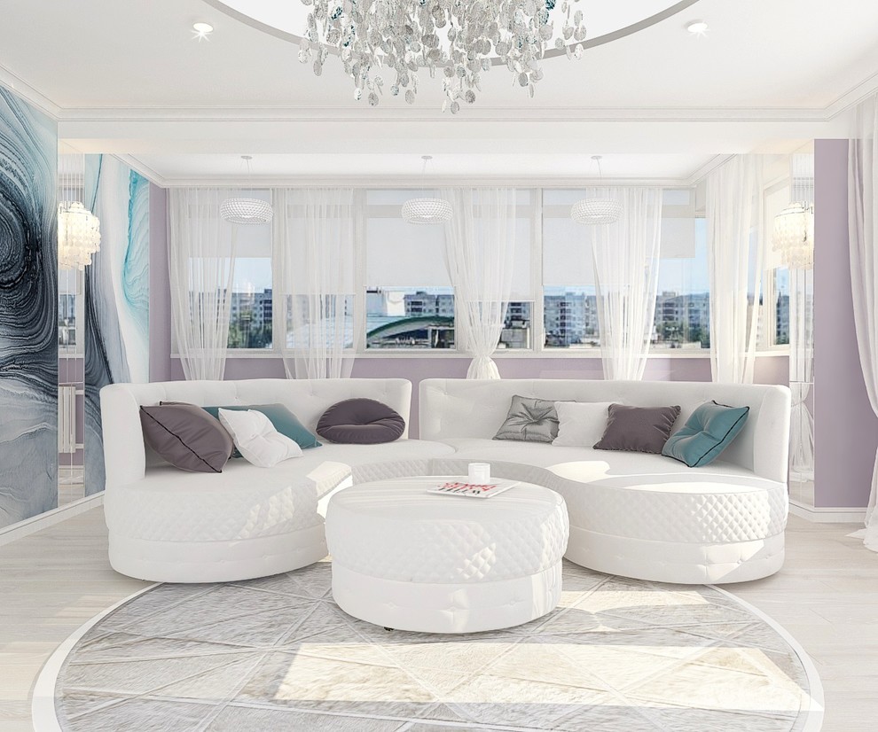 Гостиная в пастельных красках для милой девушки