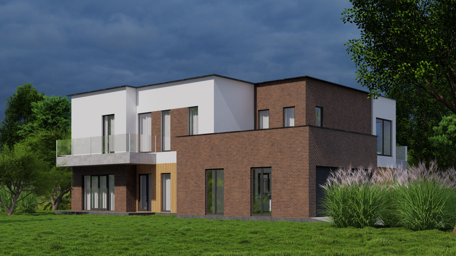 Двухэтажный дом со вторым светом и гаражом