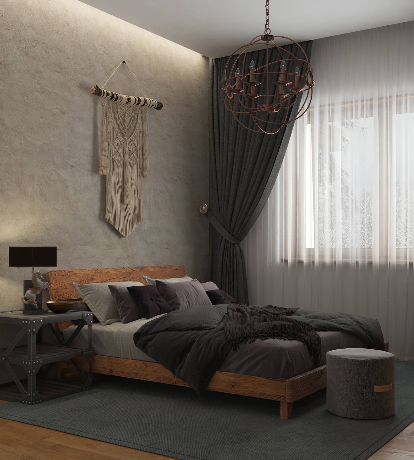 дизайн-проект интерьера деревянного загородного дома