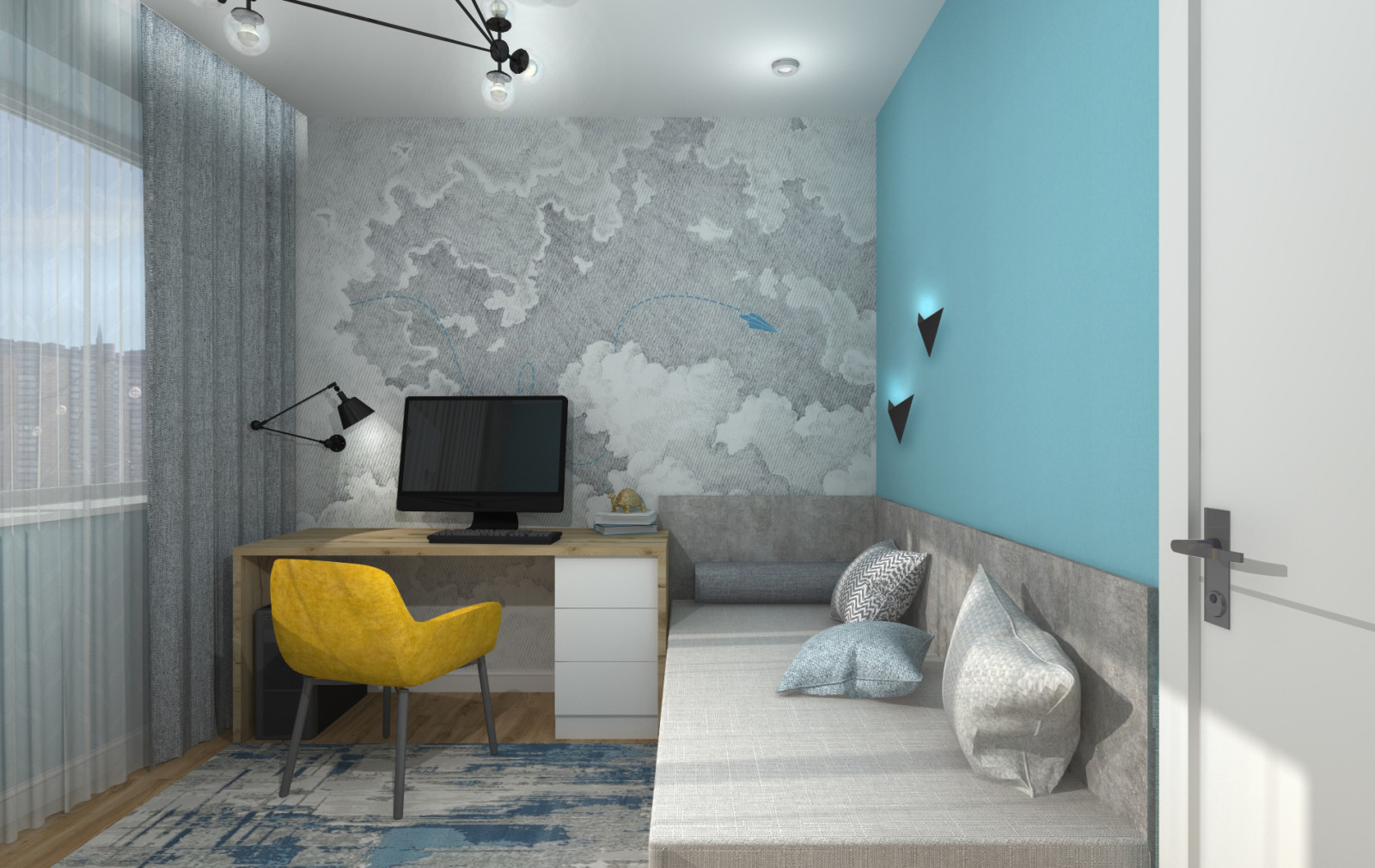 Однокомнатная квартира для троих