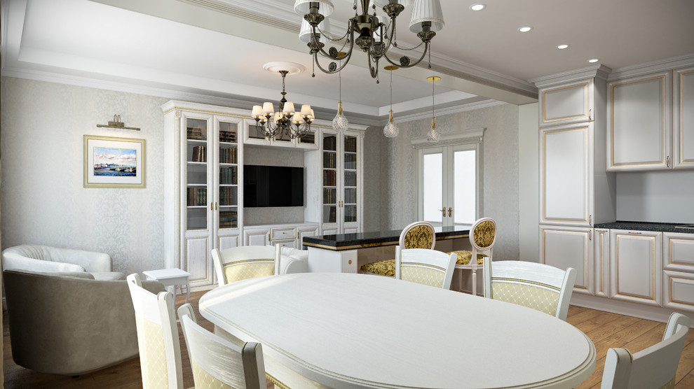 Дизайн кухни, совмещенной с гостинной