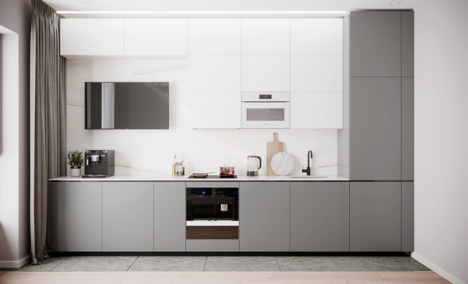 Визуализация кухни-гостиной