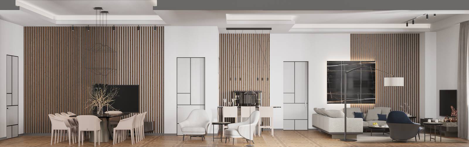 ВИЗУАЛИЗАЦИЯ ГОСТИНОЙ С КАМИНОМ ДЛЯ ПРОЕКТА ЧАСТНОГО ДОМА